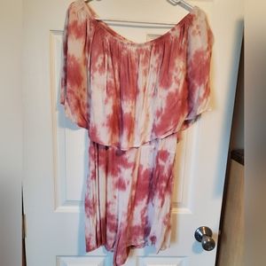 Pink and white beachy romper